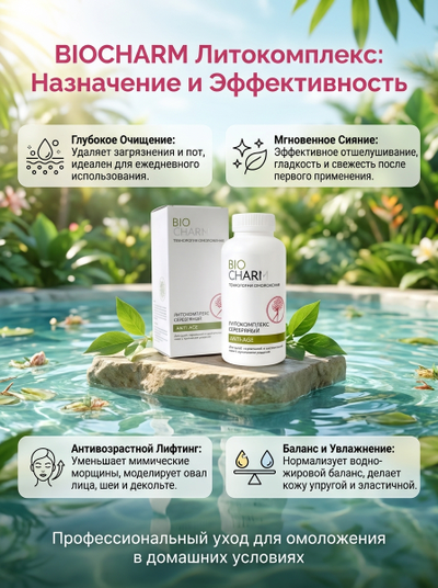 Литокомплекс серебряный 200 г АНТИ-ЭЙДЖ ДЛЯ СУХОЙ, нормальной и чувствительной кожи с признаками увядания.