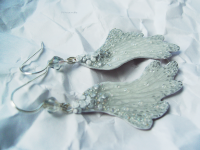 "Крылышки Облачной Феи", серьги в стиле фэнтези