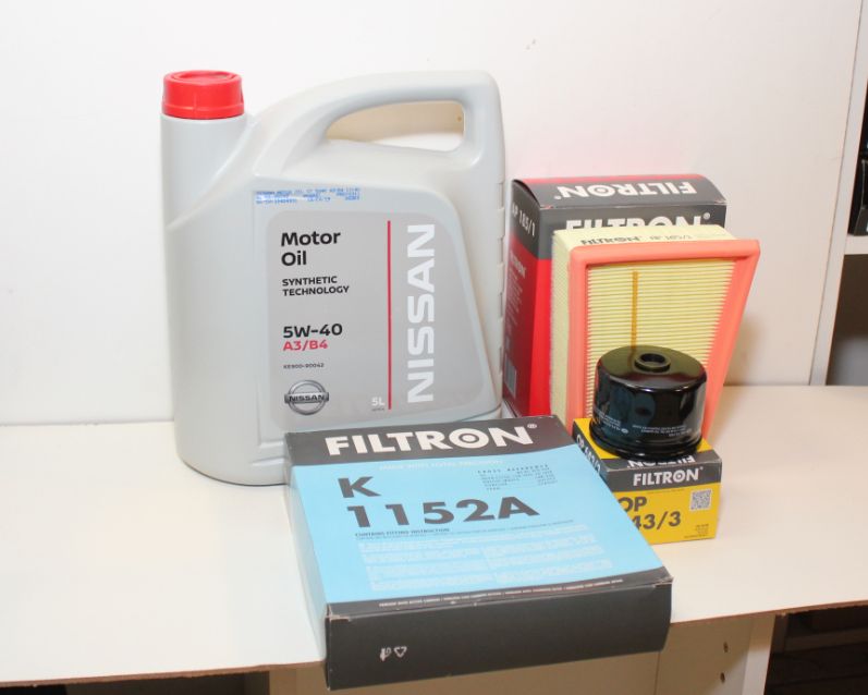 Комплект фильтров и масла для То Ниссан АльмераG15