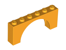 Arch 1 x 6 x 2 - Medium Thick Top without Reinforced Underside, Bright Light Orange (15254 / 6186647)