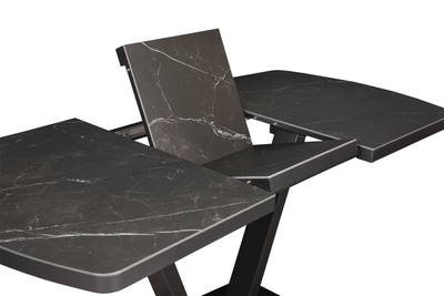 Ancel черный/керамика черный мрамор 120(+40)х80