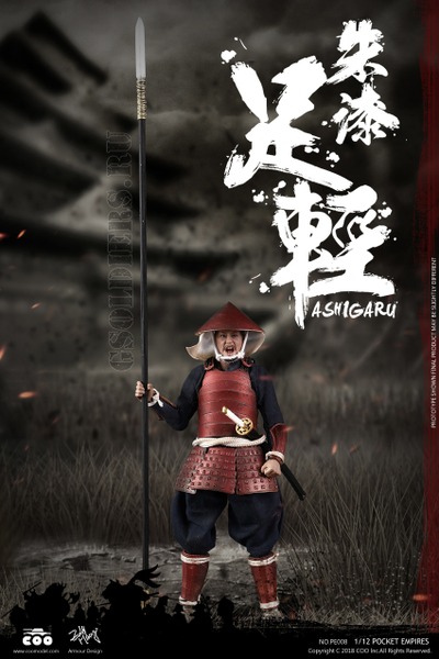 Асигару с яри - Коллекционная фигурка 1/12 PALM EMPIRES - RED ARMOR ASHIGARU (PE008) - COOMODEL