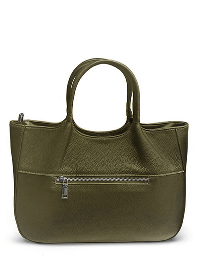 (АРТИКУЛ: 10008/8) СУМКА ЖЕНСКАЯ, СРЕДНЕГО РАЗМЕРА, НАТУРАЛЬНАЯ КОЖА, ТЕМНО-ОЛИВКОВАЯ С ПЛЕЧЕВЫМ РЕМНЕМ