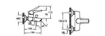 Смеситель для ванны и душа VitrA Solid S, A42444EXP