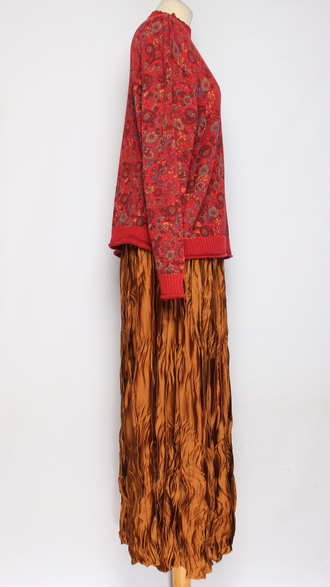 Джемпер ХЛОПОК "Восточный орнамент" малина до р.52