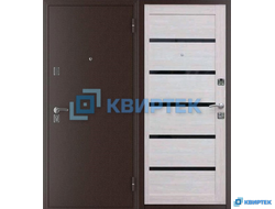 Дверь входная металлическая СОЮЗ 2К Стандарт Скин Медь Белёный дуб купить в Челябинске | КВИРТЕК