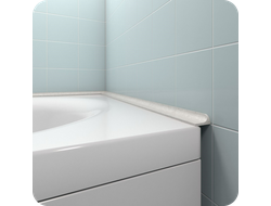 Акриловый плинтус бордюр для ванной BNV ГЛ24 12х24 серый правый