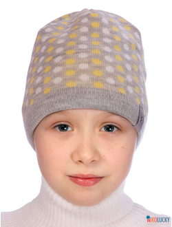 Шапка  21202-04, цвет серый меланж,желтый р. 54-56