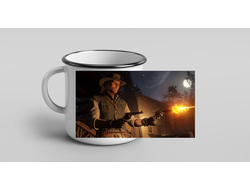 Кружка металлическая эмалированная RED DEAD REDEMPTION 2,РЕД ДЕАД РЕДЕМПТИОН 2  №12