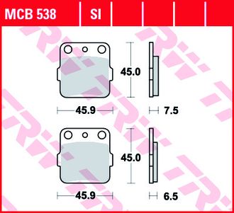 Тормозные колодки TRW MCB538SI (FA084) для HONDA // SUZUKI