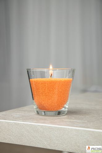 Готовая насыпная свеча оранжевая "Конус", ароматизированая "Ваниль"  90мм*85мм