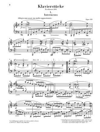 Брамс. Фортепианные пьесы op.118