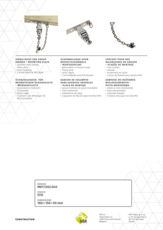 Шарнирный подвес для качелей гнездо KBT повышенной прочности, на плоском основании, нерж. сталь,  со страхующим элементом, арт. 817.002.040.001