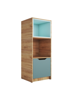 Rich Стеллаж СЖ-002 Дуб Крафт золотой - Мята/Сумеречный голубой