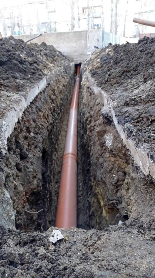 Монтаж участка наружной канализации
