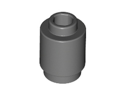 Brick, Round 1 x 1 Open Stud, Dark Bluish Gray (3062b / 4211090)