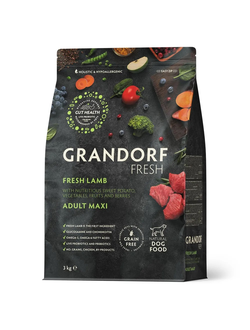 Grandorf Fresh сухой корм для собак крупных пород с ягненком и бататом, 3 кг