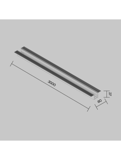 Профиль 3м Exility IP встраиваемый черный, O-TR002BF-P-B3M, Maytoni