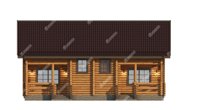 Дом для базы отдыха "Геленджик" из оцилиндрованного бревна, 120 м2