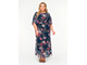 Женская одежда - Вечернее, нарядное платье из шифона Арт. 160105 (Цвет мультиколор/изумруд) Размеры 52-74