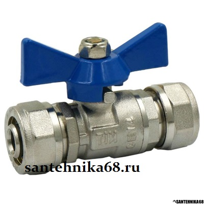 Кран шаровой латунный с цангой Tim Rif мп 16х16 16х1/2 вн.р. 16х1/2 н.р. BV206-02N