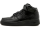 Nike Air Force 1 Mid All Black с мехом