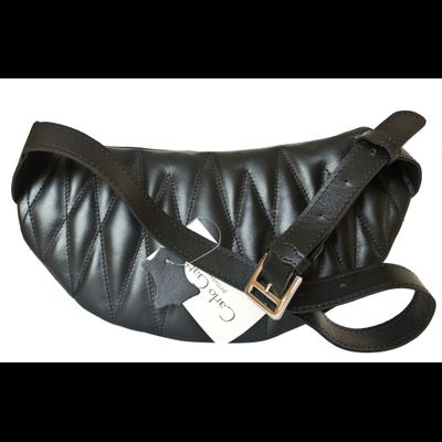 Кожаная поясная сумка Molfetta black (арт. 7008-01)