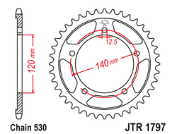 Звезда ведомая (41 зуб.) RK B6838-41 (Аналог: JTR1797.41) для мотоциклов Suzuki