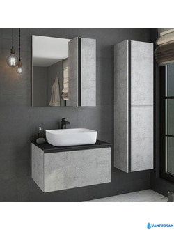 Тумба с раковиной Comforty Эдинбург-75, цвет бетон светлый