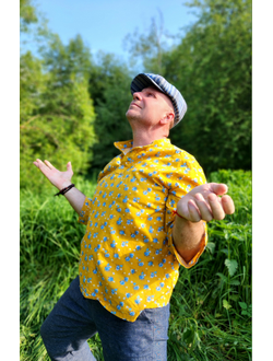 Русская рубашка "Сорочица" мужская желтая