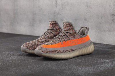 Adidas Yeezy Boost 350 v2 (Серые с оранжевым)