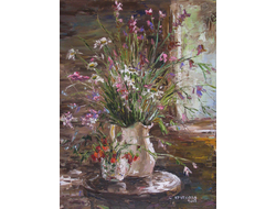 Картина Полевые цветы и земляника Круглова Светлана
