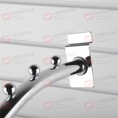 K008 Кронштейн для экономпанелей, наклонный, изогнутый с 9-ю шариками, d-19 мм, длинна 400 мм, хром