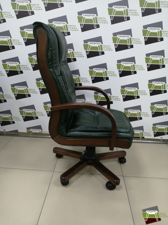 Кресло руководителя Лорд 1Д Н5 КЛ2005 кожа (зеленый)