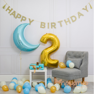 СЕТ ИЗ ВОЗДУШНЫХ ШАРОВ "BABY BLUE BIRTHDAY"