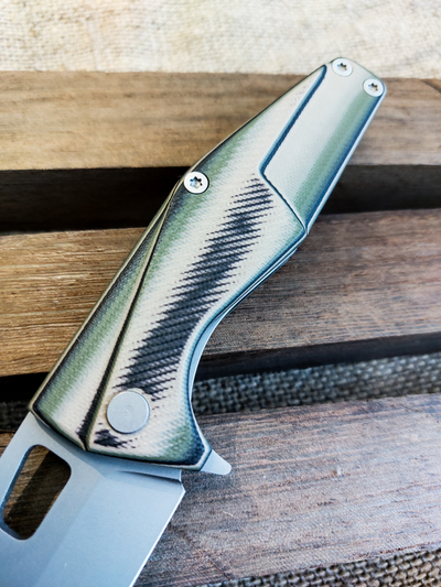 Складной нож URAN 0 сталь AUS 10,  рукоять G10, цвет  тайга