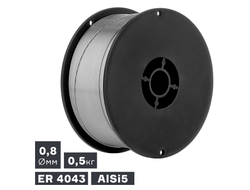 Проволока сварочная MIG, алюминий ER 4043 (AlSi5), Ø 0,8 мм, 0,5 кг