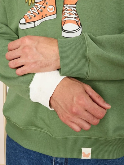 МУЖСКОЙ СВИТШОТ ОЛИВА "ЦВЕТОЧНЫЕ КЕДЫ"