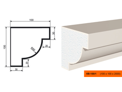 Фасадный карниз из пенополистирола с покрытием LEPNINAPLAST (Лепнинапласт) КВ-100/1