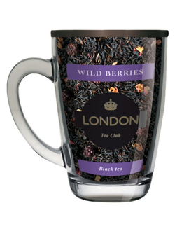 Чай черный Лесные ягоды ТМ London Tea Club 70г в стеклянной кружке