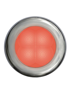 Светильник врезной водонепроницаемый LED Hella Marine Slim Line 2XT 980 507-221 12 В 0,5 Вт круглый корпус из полированной нержавеющей стали красный свет