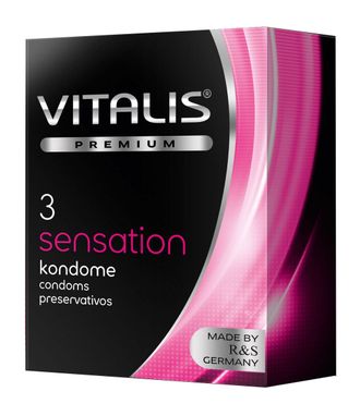 Презервативы с пупырышками и кольцами VITALIS PREMIUM sensation - 3 шт. Производитель: R&S GmbH, Германия