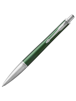 Ручка шариковая PARKER "Urban Premium Green CT", корпус зеленый, хромированные детали, синяя, 1931619