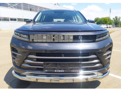 Защита переднего бампера двойная с перемычками d60/42 для CheryExeed LX (2022-...)