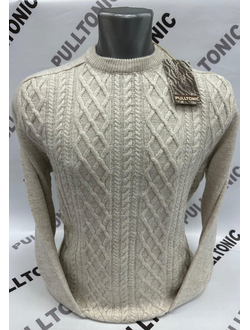 Мужской свитер однотонный без горла капучино