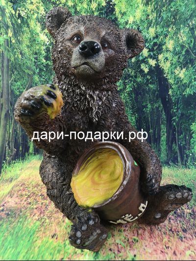 Медвежонок с медом 50*40см    4,5кг   полистоун Россия 4378/012643*