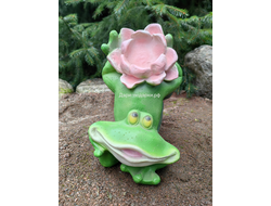 ЛЯГУШКА С ЛОТОСОМ 26*24см полистоун Россия. Лотос - символ плодородия и процветания. Лягушка - символ богатства и долголетия 1478//012268