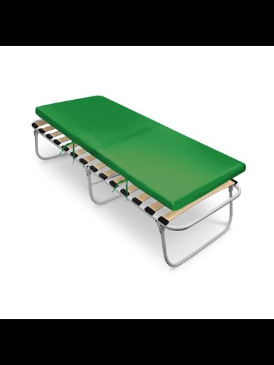Кровать раскладная усиленная с мягким матрасом РК7М, рисунок зеленый