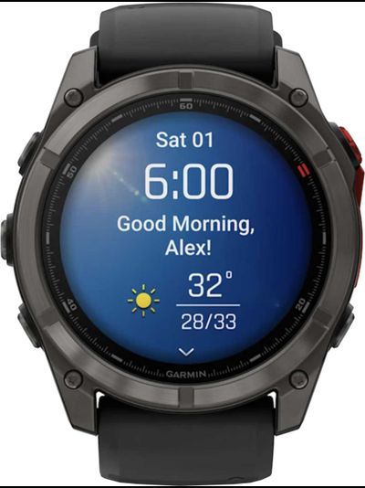 Часы Garmin Fenix 8 Pro — 51 мм MicroLED Sapphire Carbon Gray DLC Titanium Black / Pebble Gray