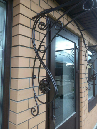 Козырек кованый фото - Арт 09